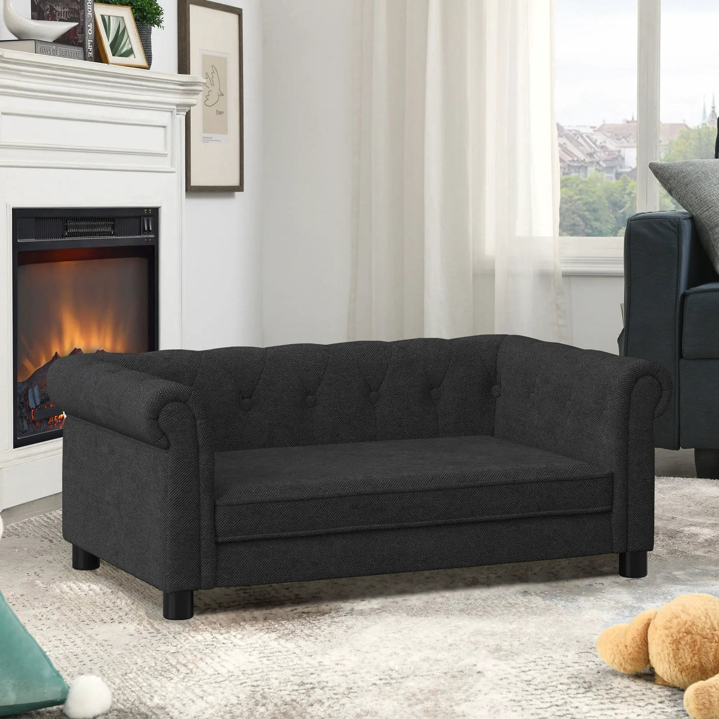 Modern Elegant Rectangle Pet Bed, Durable Elevated Dog Sofa by HouseOfZazla