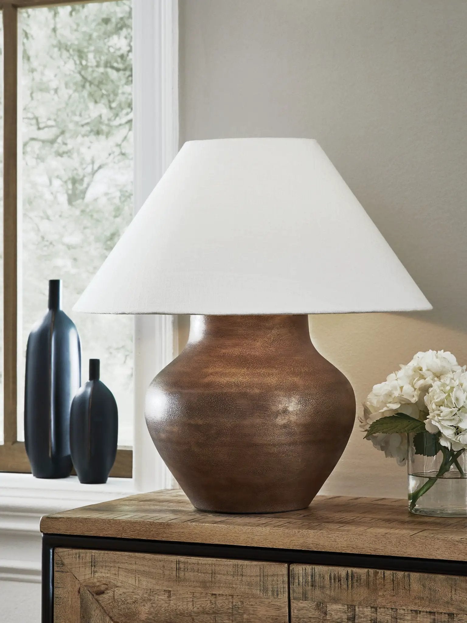 Whitham - Metal Table Lamp - Antique Copper Finish by Unique Piece Furniture