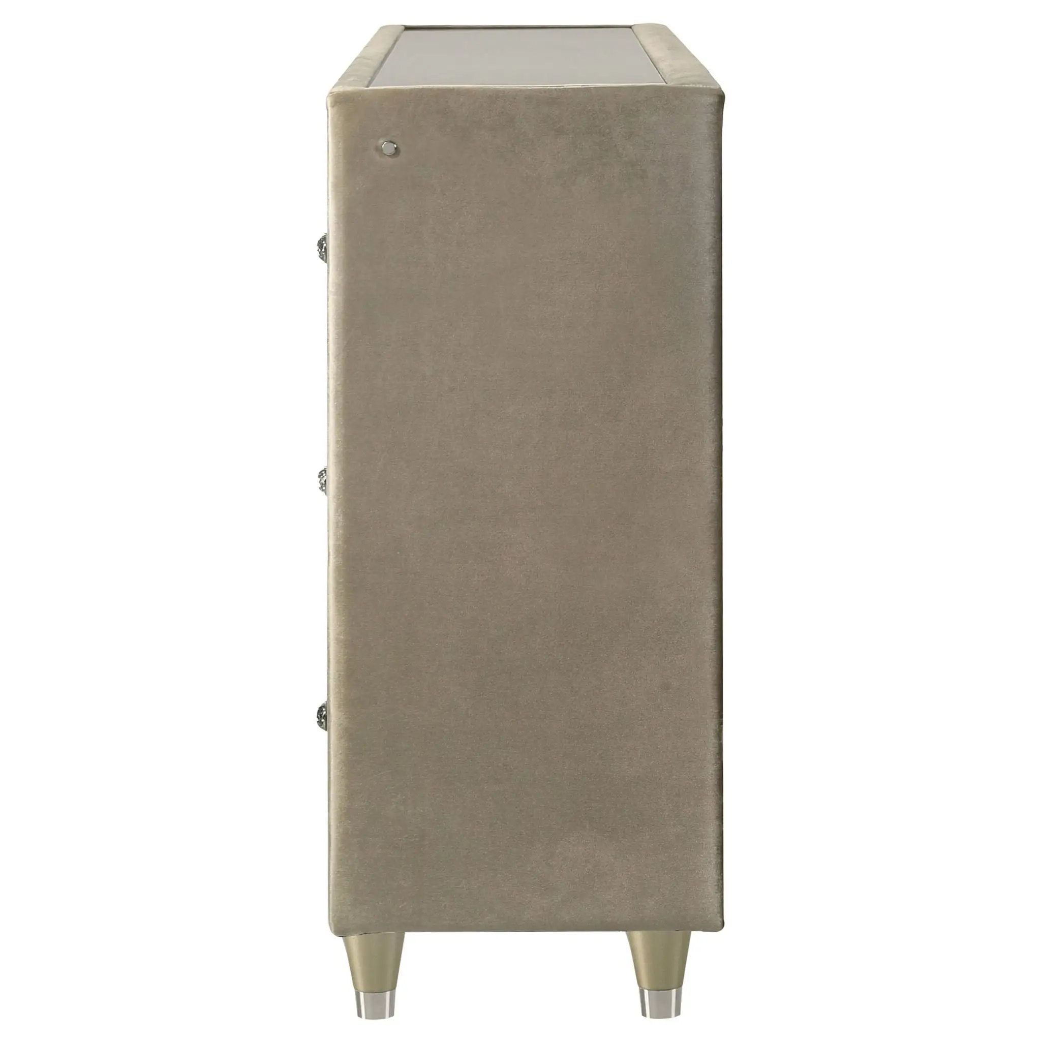 Lorient 8-drawer LED Bedroom Flame Box Dresser Ivory Camel by Unique Piece Furniture