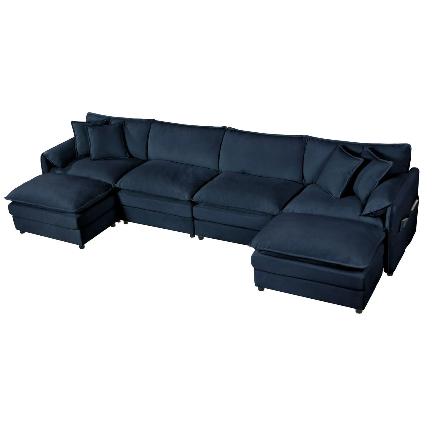 Modern Comfy Deep Seat Modular Sectional Sofa Cloud Couch With Ottoman by HouseOfZazla