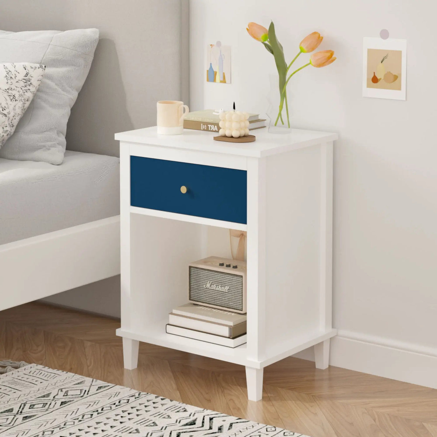Nightstand With 1 Drawer 1 Shelf by HouseOfZazla