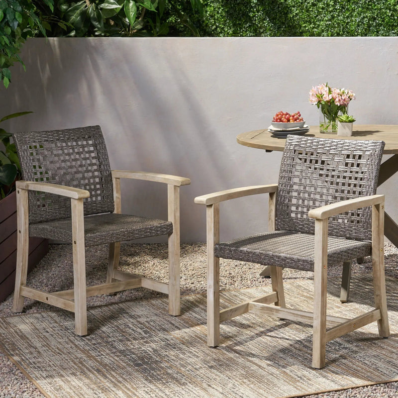 Outdoor Dining Chair Acacia Wood Frame (Set of 2) by HouseOfZazla