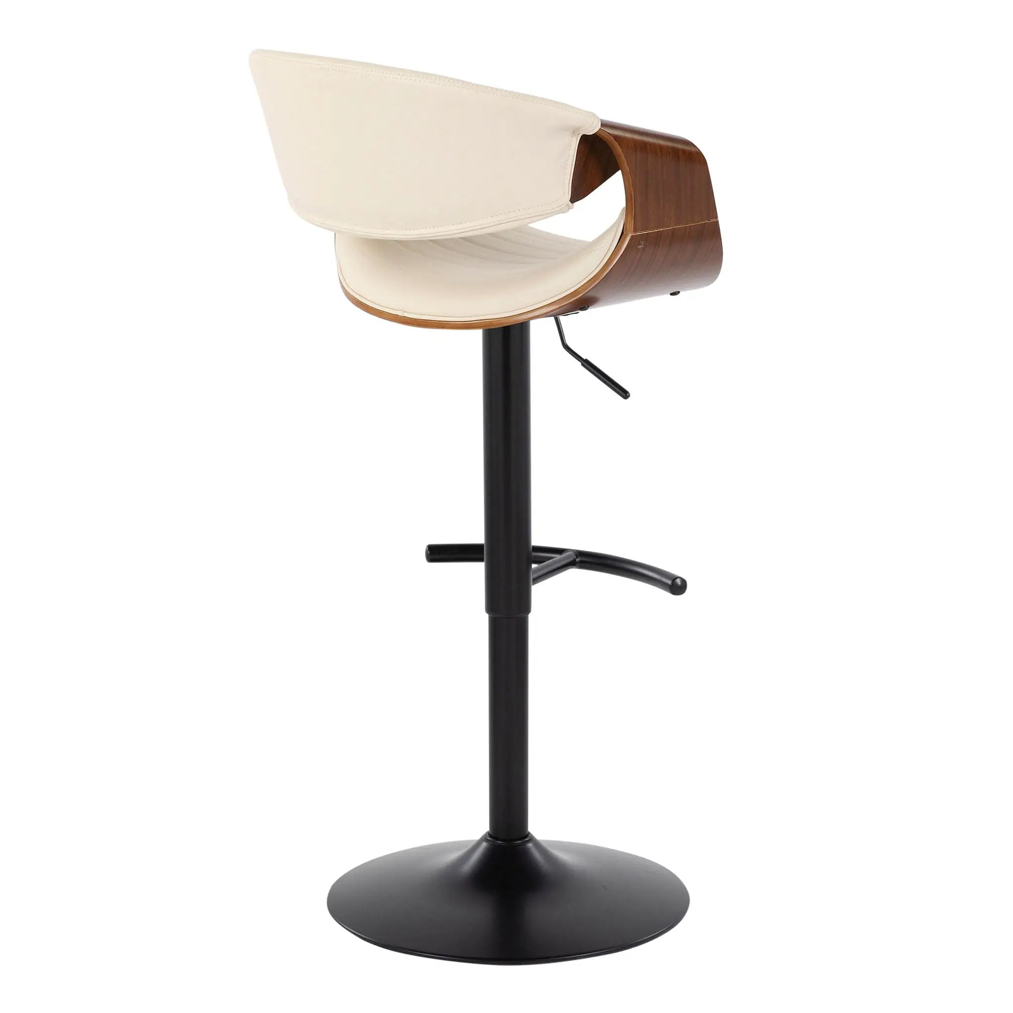Symphony - Mid Century Modern Adjustable Barstool With Swivel With Rounded T Footrest (Set of 2) by Unique Piece Furniture