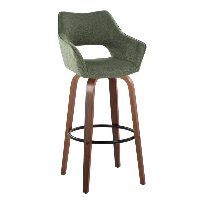 Mustang - Contemporary Fixed Height Barstool With Swivel & Round Footrest (Set of 2) by Unique Piece Furniture
