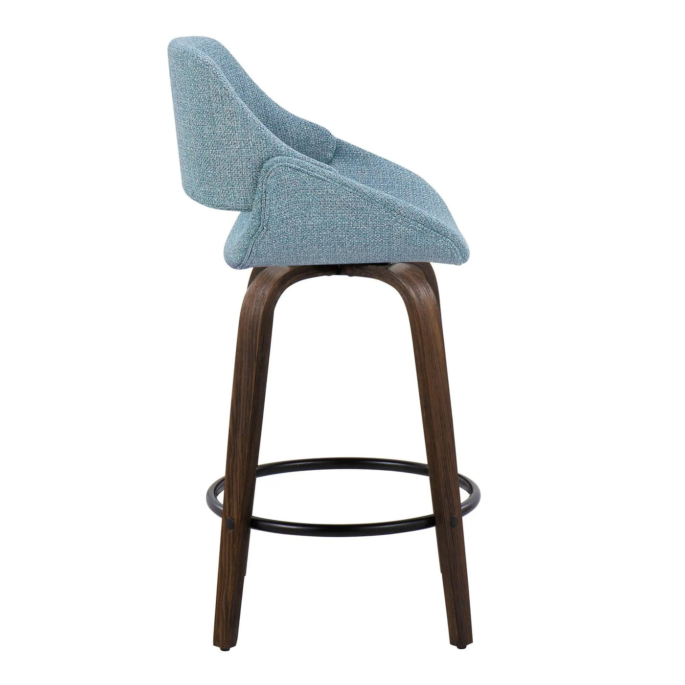 Fabrico - Mid Century Modern Fixed Height Counter Stool & Round Footrest (Set of 2) by HouseOfZazla