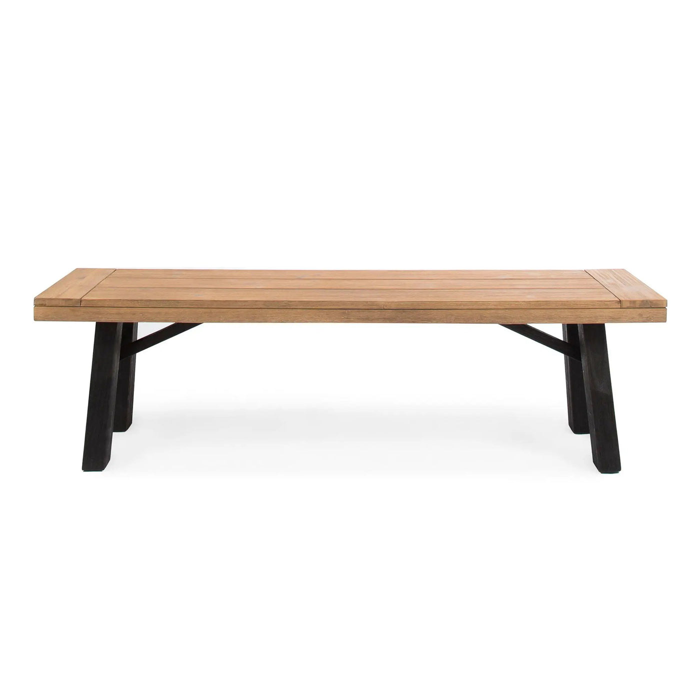 Outdoor Bench With Slat Panel Design And Acacia Wood Frame by HouseOfZazla