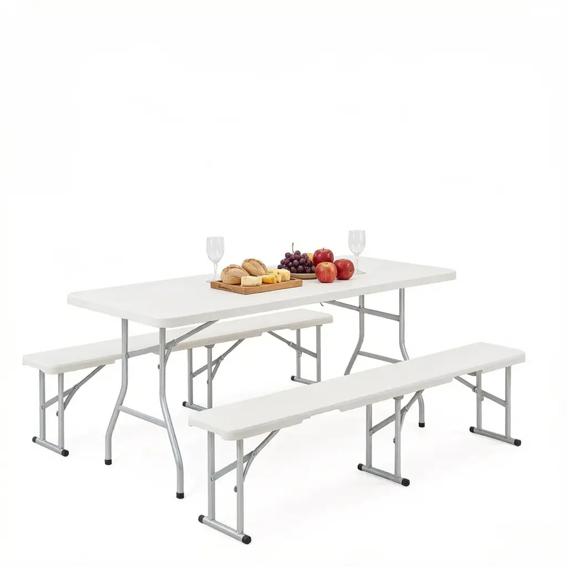 Foldable Picnic Table and Chairs, Portable Camping Table and Chairs, Outdoor Camping Furniture Set by HouseOfZazla
