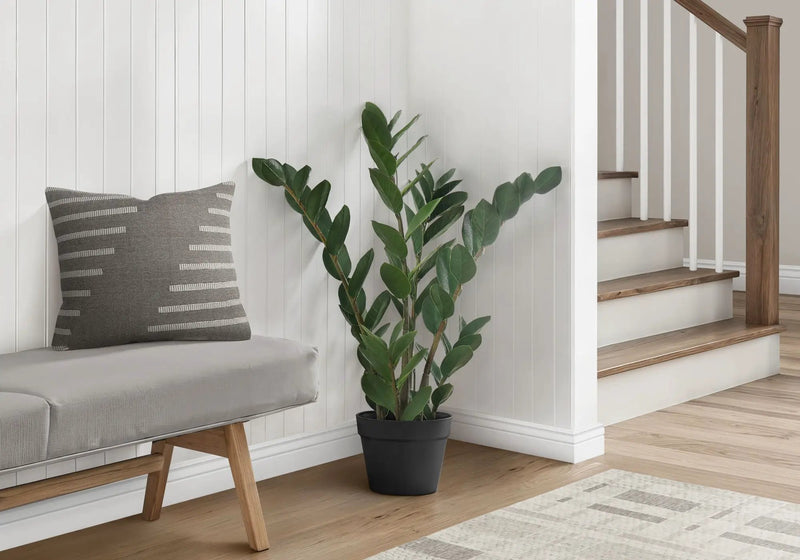 29" Tall, Artificial Plant, Zz Tree, Indoor, Faux, Fake, Floor, Greenery, Potted, Real Touch, Decorative - Green / Black by Unique Piece Furniture