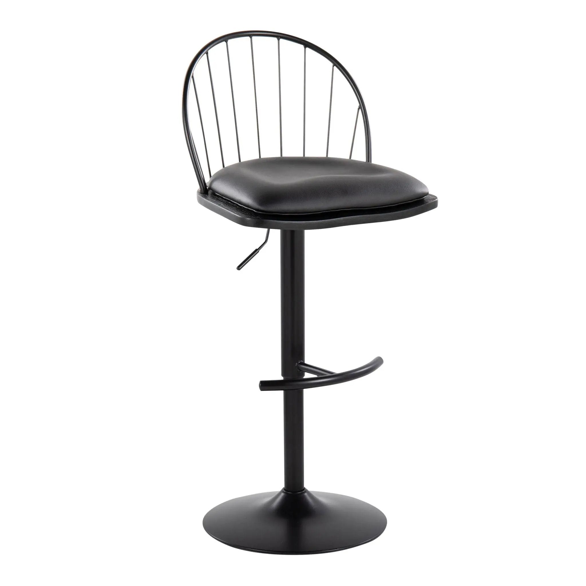 Riley - Farmhouse Adjustable Height Barstool With Swivel With Rounded T Footrest (Set of 2) by Unique Piece Furniture