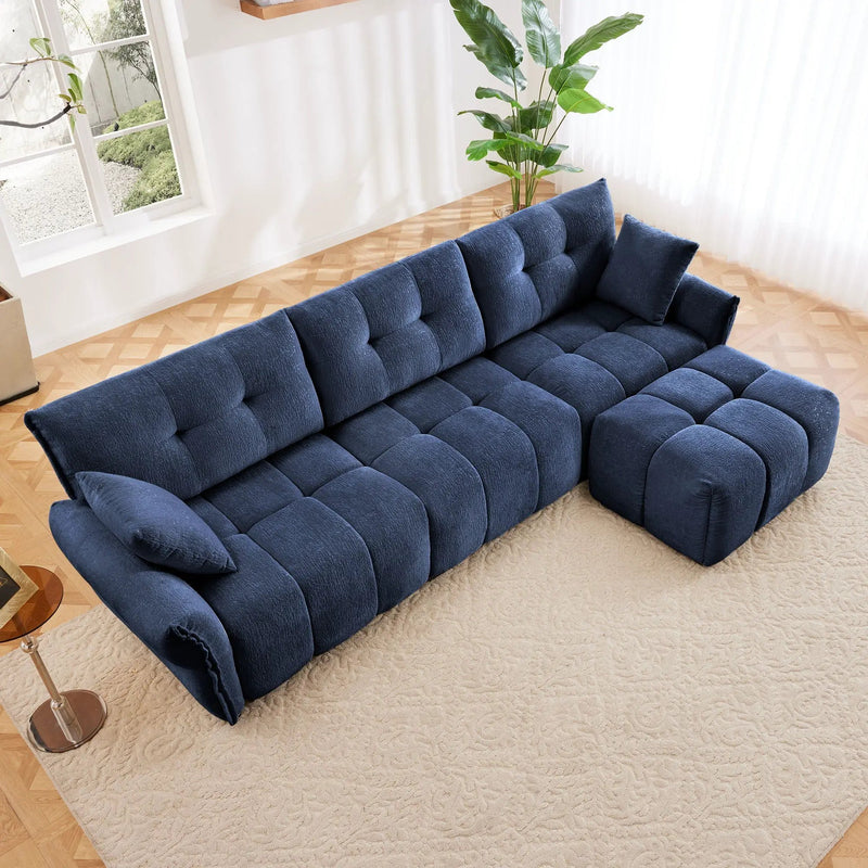 Sofa Set With Ottoman And Pillows, Textured, High Resilience Cushions by Unique Piece Furniture