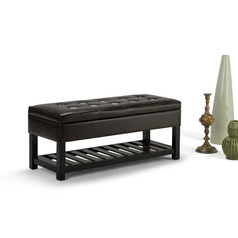 Cosmopolitan - Storage Ottoman Bench With Open Bottom - Tanners Brown by HouseOfZazla