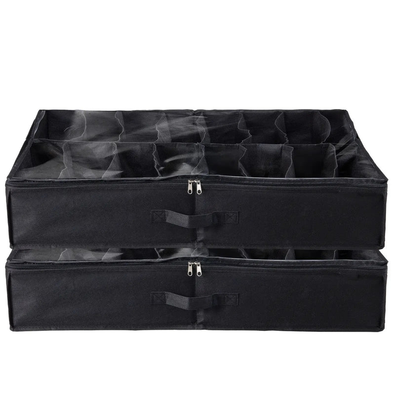 Sturdy Under Bed Shoe Storage Organizer, Set of 2 by HouseOfZazla