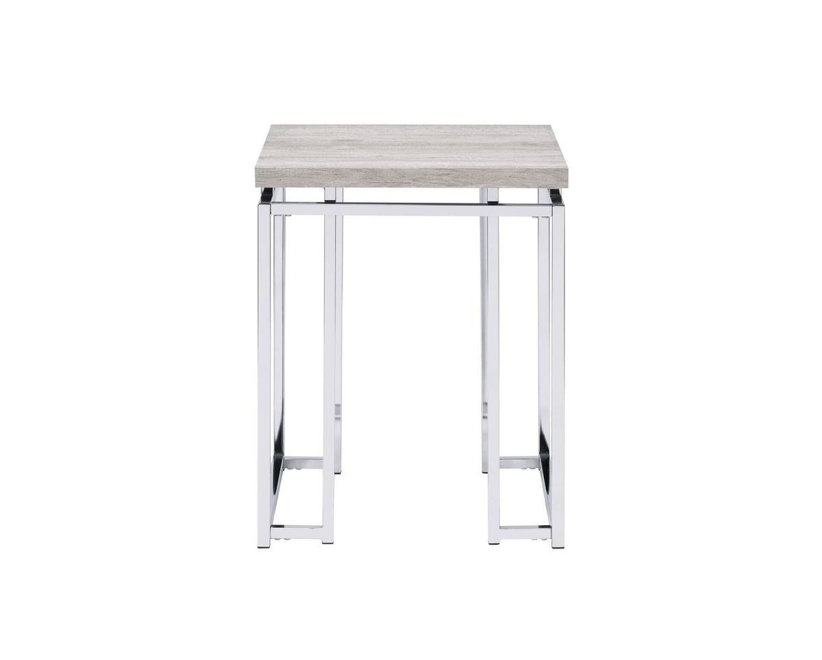 Light Brown Coffee Table with Metal Sled Base - Elegant Details, photo 4 of 8