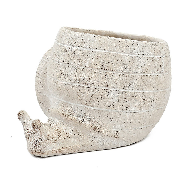 Decorative Cement Planter with Abstract Design - Natural Finish, photo 5 of 10