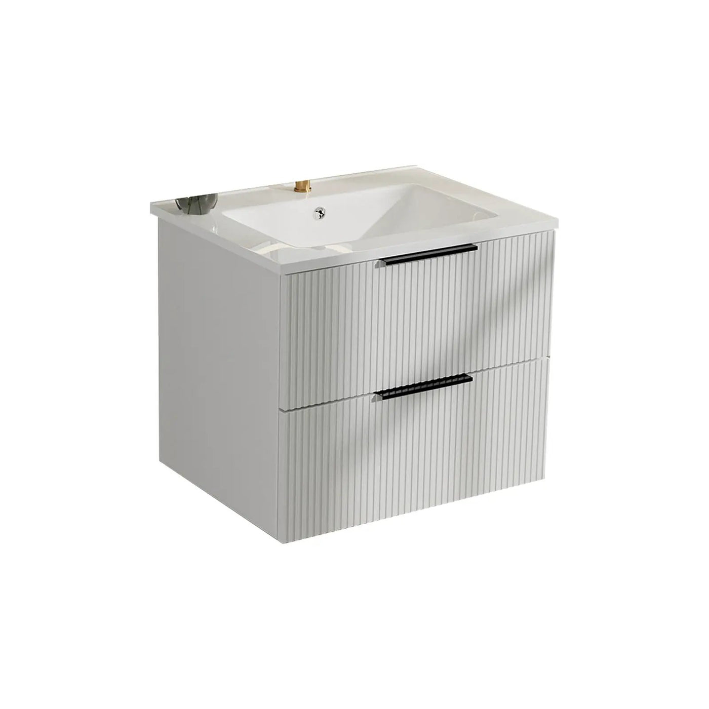 Modern Wall Mounted Floating Bathroom Vanity With Sink And Drawers by HouseOfZazla