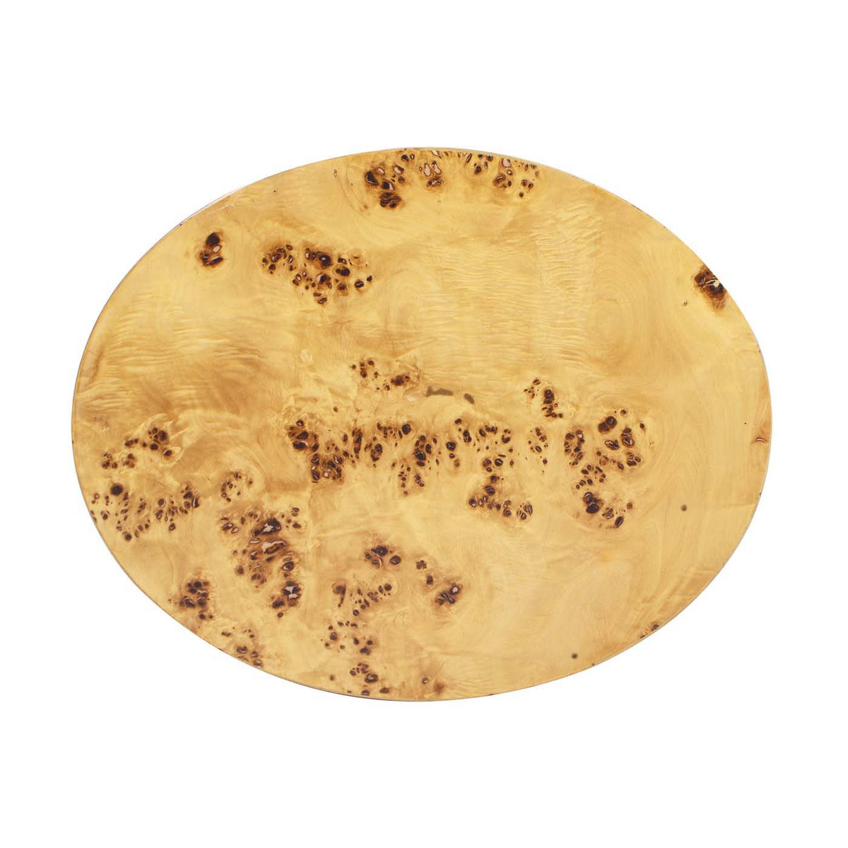 Accent Oval Pillar Side Table with Burl Wood Veneer - Light or Dark Brown, photo 10 of 19