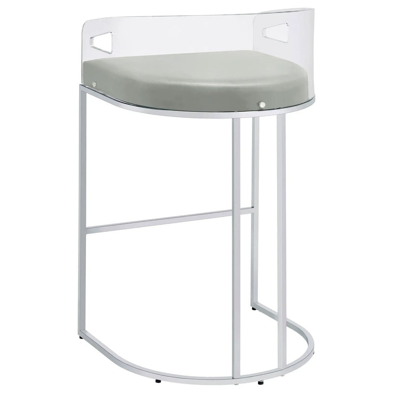 Thermosolis Clear Acrylic Bar Chair Chrome (Set of 2) by Unique Piece Furniture