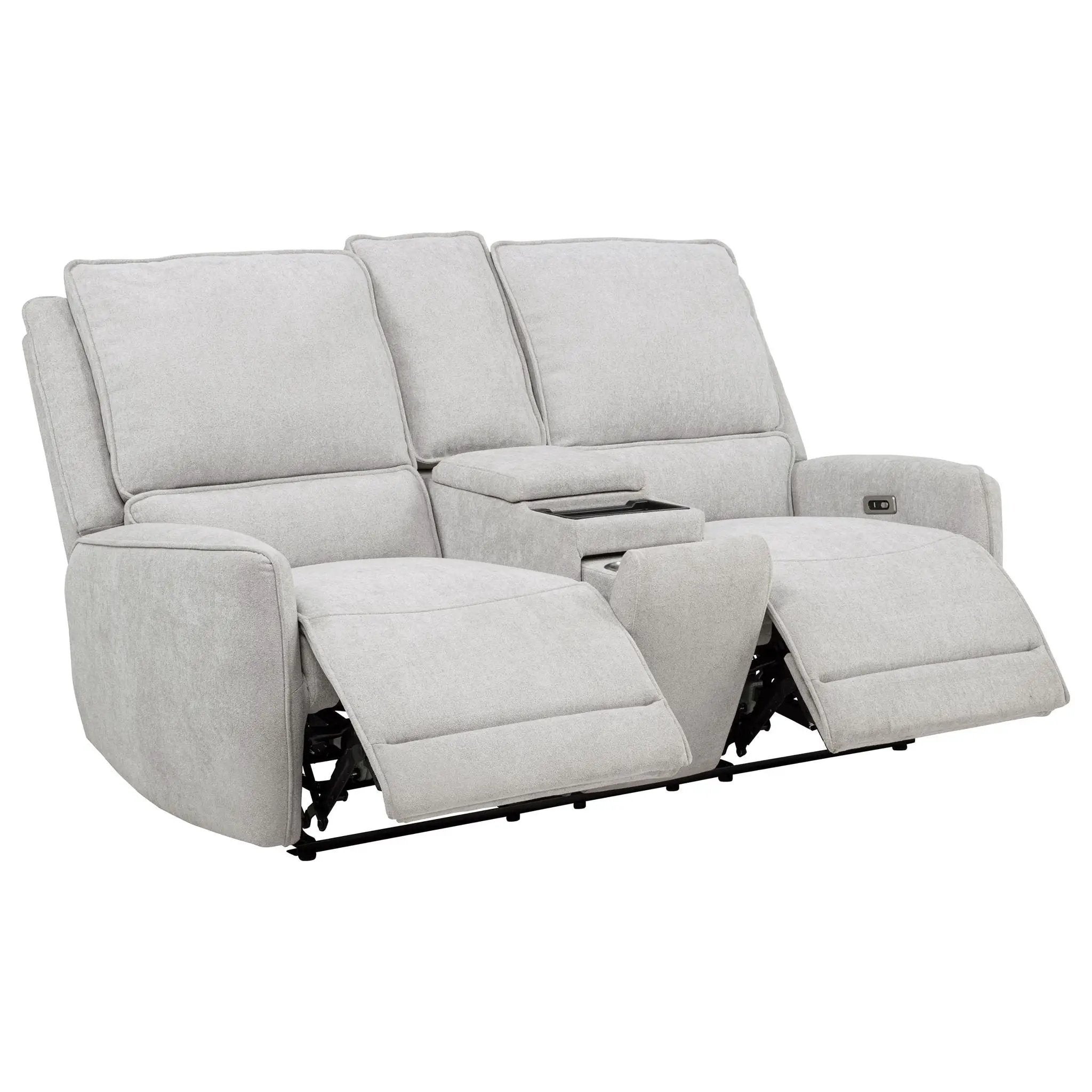 Sylmar Chenille Upholstered Power Reclining Loveseat Dove Grey by Unique Piece Furniture