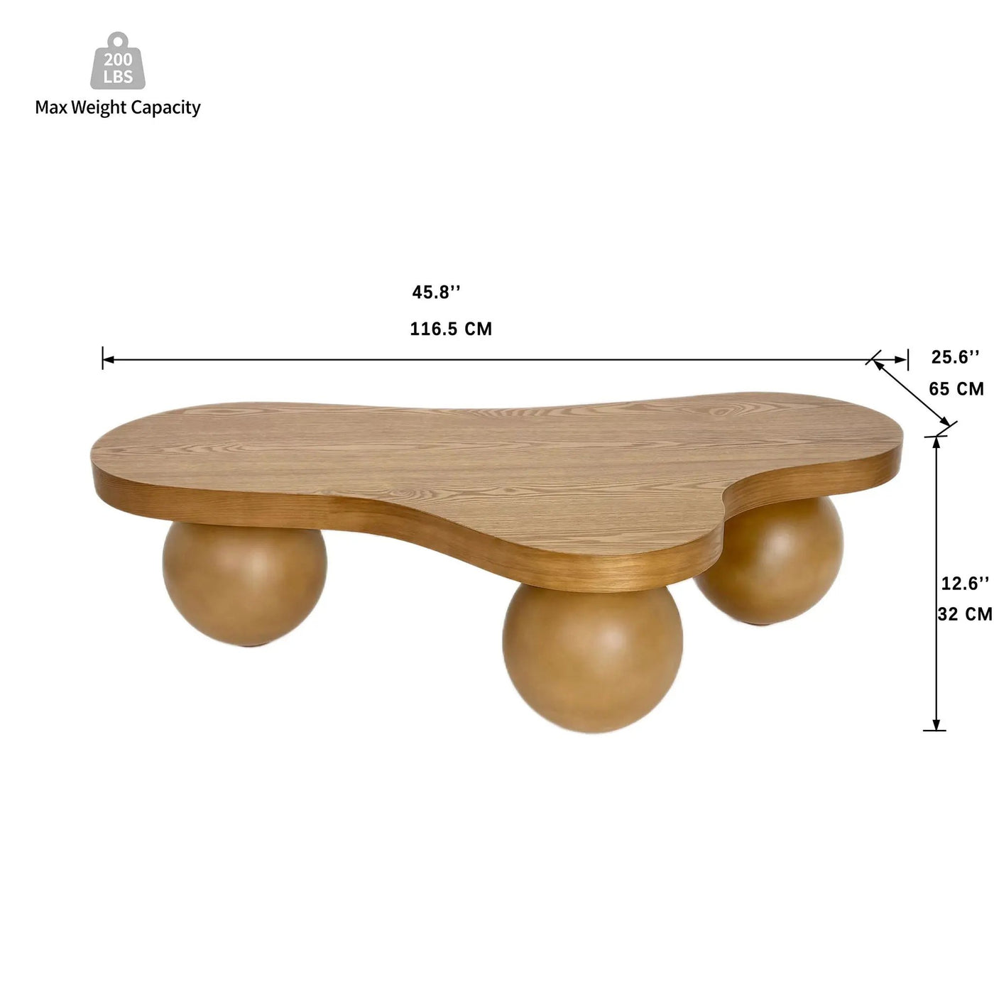 Cloud Shaped Coffee Table With 3 Ball Legs For Living Room by HouseOfZazla