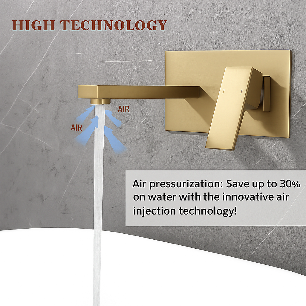 Wall Mount Faucet for Bathroom Sink or Bathtub, Single Handle by HouseOfZazla