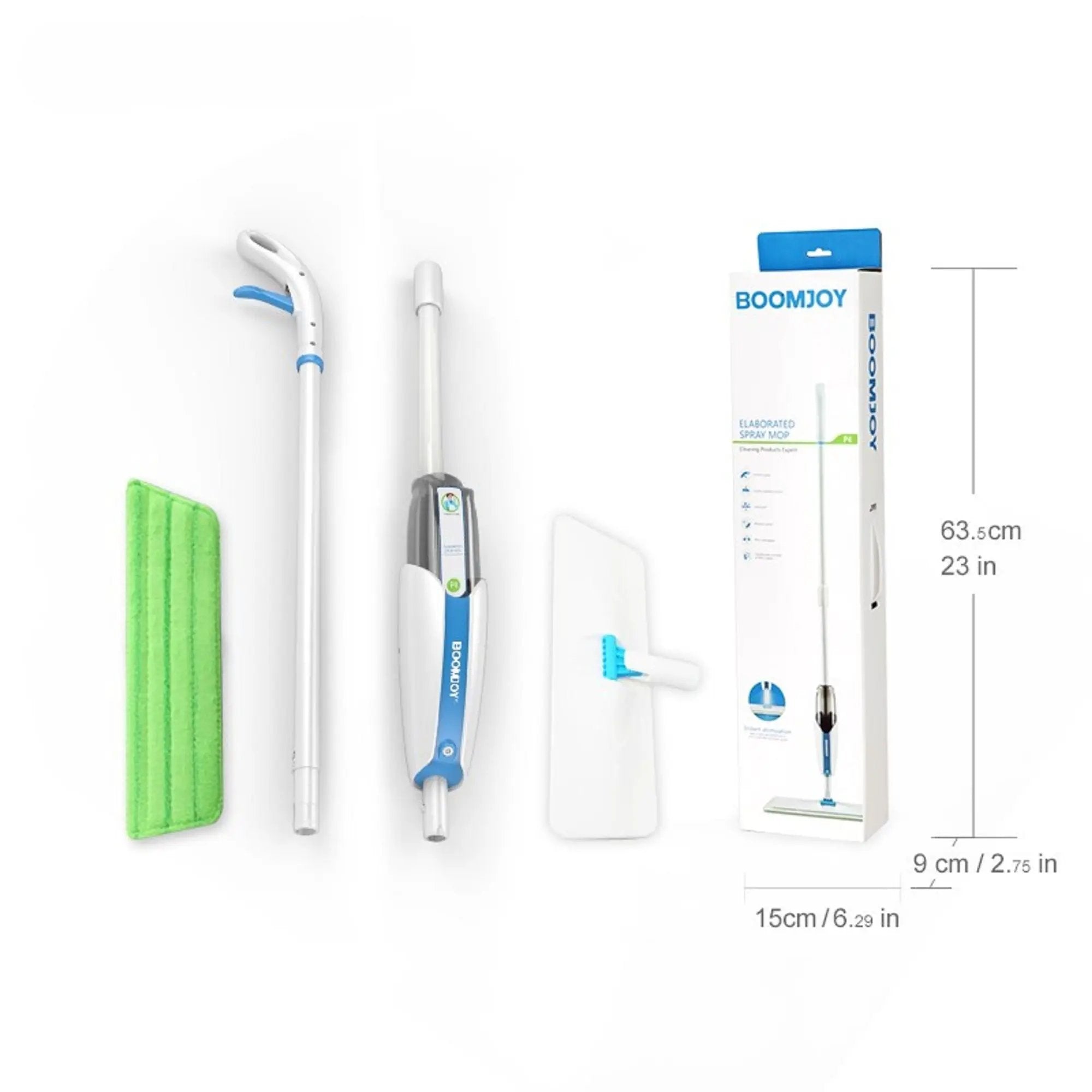 Superfine Fiber Washable Mat Spray Mop With 300Ml Reusable Bottle For Various Floors - Blue by HouseOfZazla