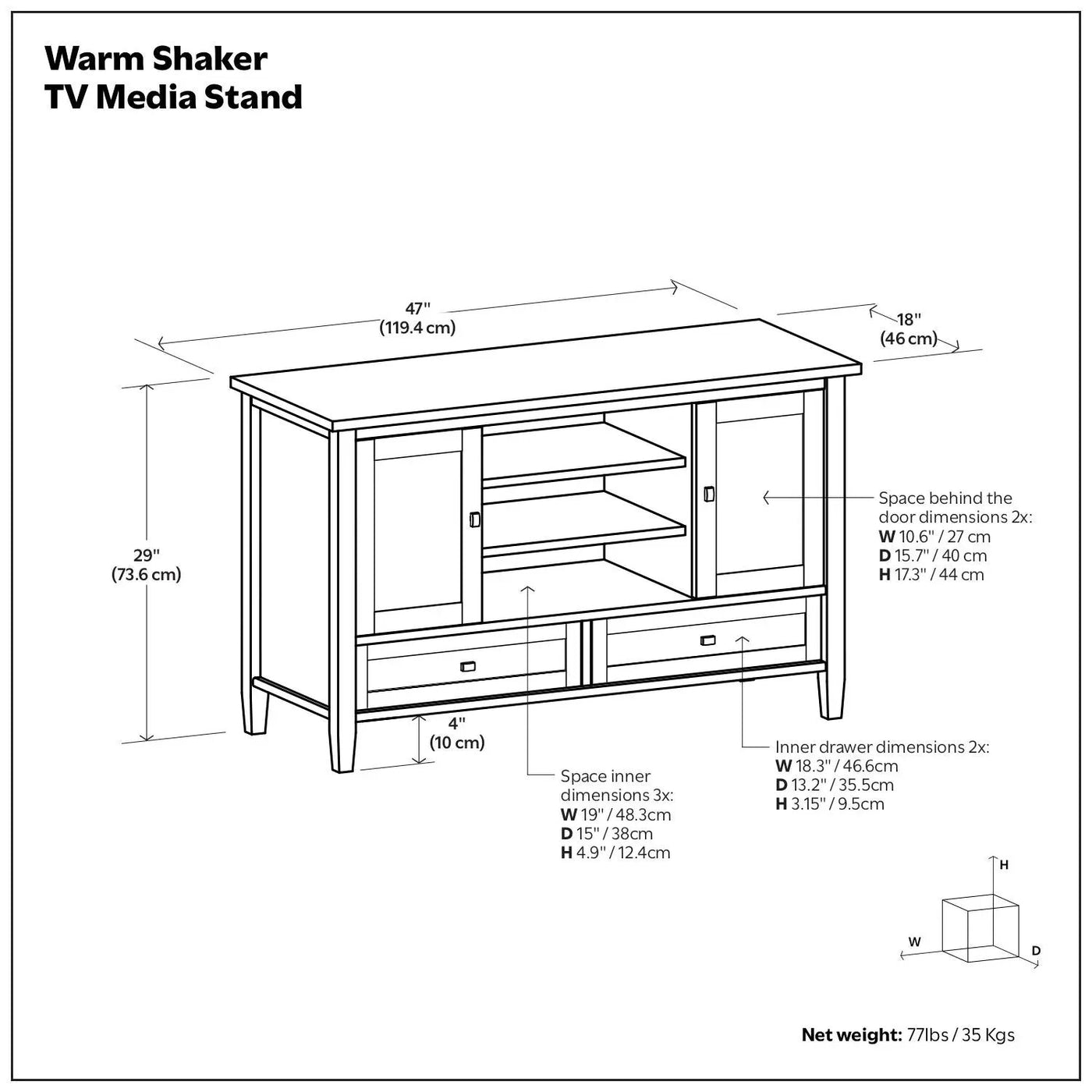 Warm Shaker - TV Media Stand Handcrafted by HouseOfZazla