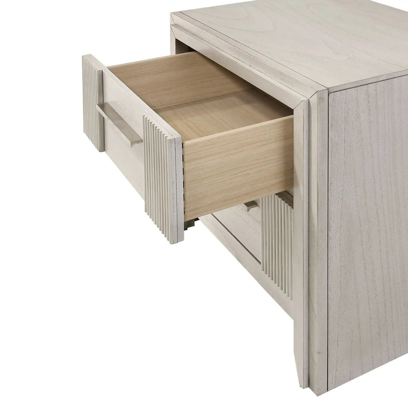 2 Drawer Nightstand With Bar Handle - Antique White by HouseOfZazla