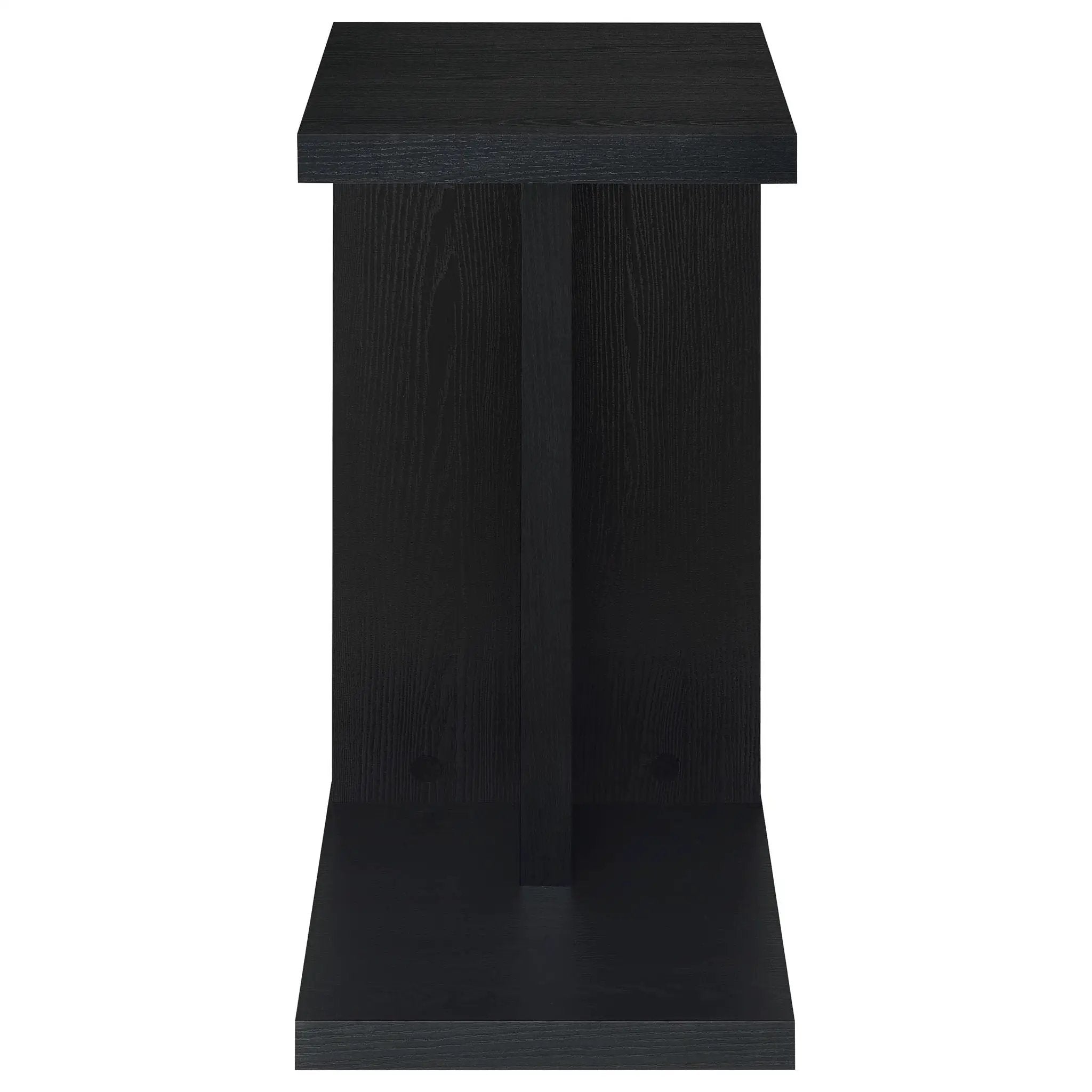 Clower Engineered Wood C-Shaped Sofa Side Table Black by Unique Piece Furniture