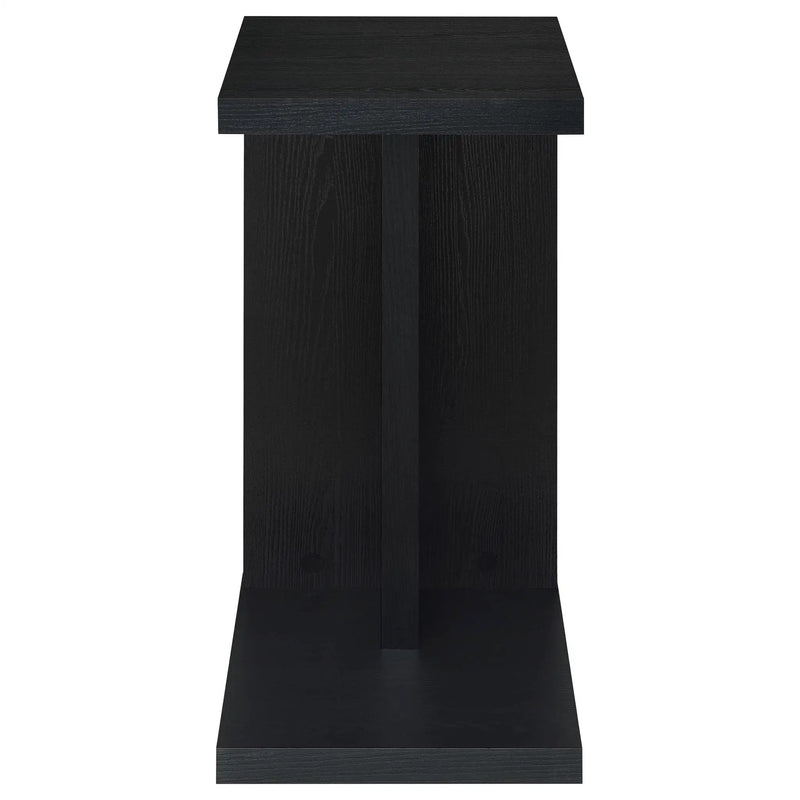 Clower Engineered Wood C-Shaped Sofa Side Table Black by Unique Piece Furniture
