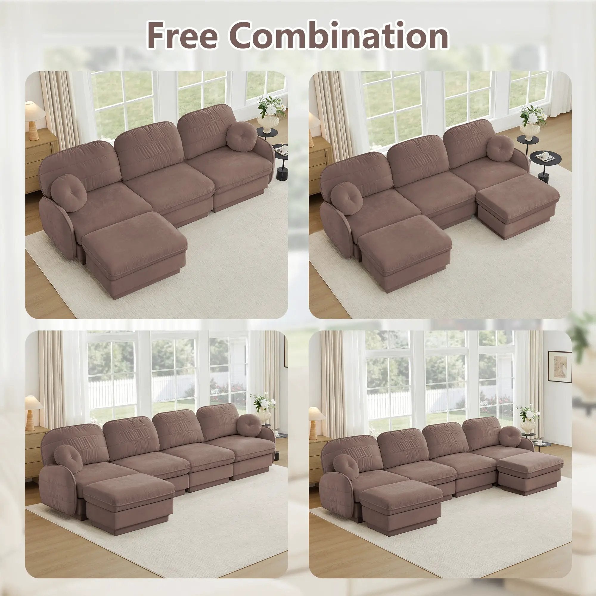 137" Chenille Cloud 4-Seater Sofa by HouseOfZazla