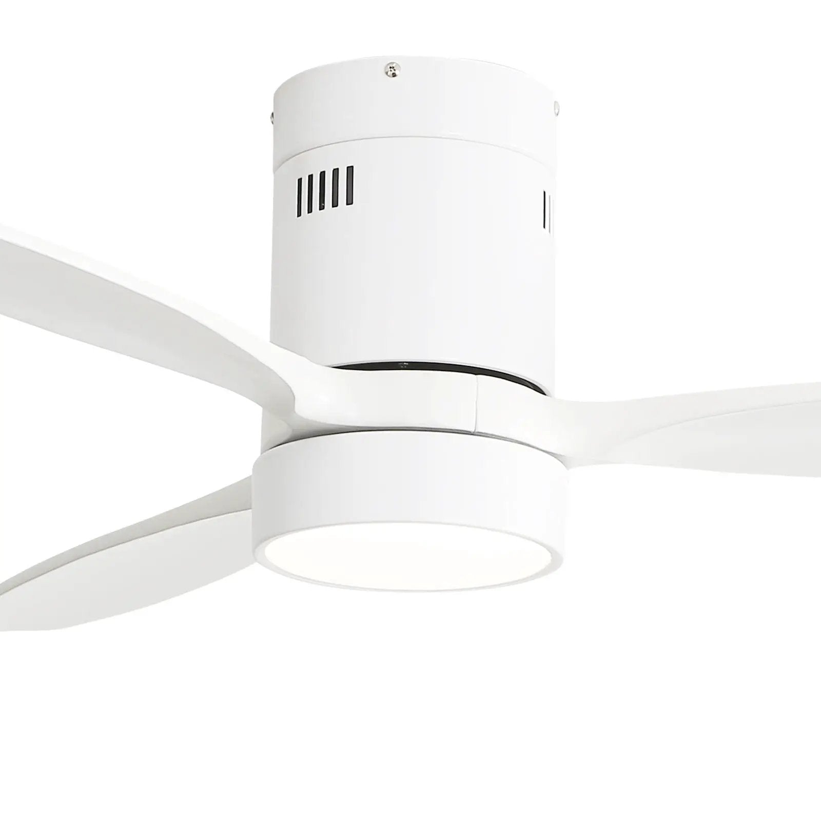Indoor / Outdoor Ceiling Fan With Blades, Reversible DC Motor, Remote Controlled LED Light - White by Unique Piece Furniture
