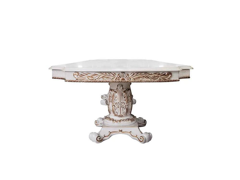 Vendome - 30" Dining Table With Pedestal Base - Antique Pearl by Unique Piece Furniture