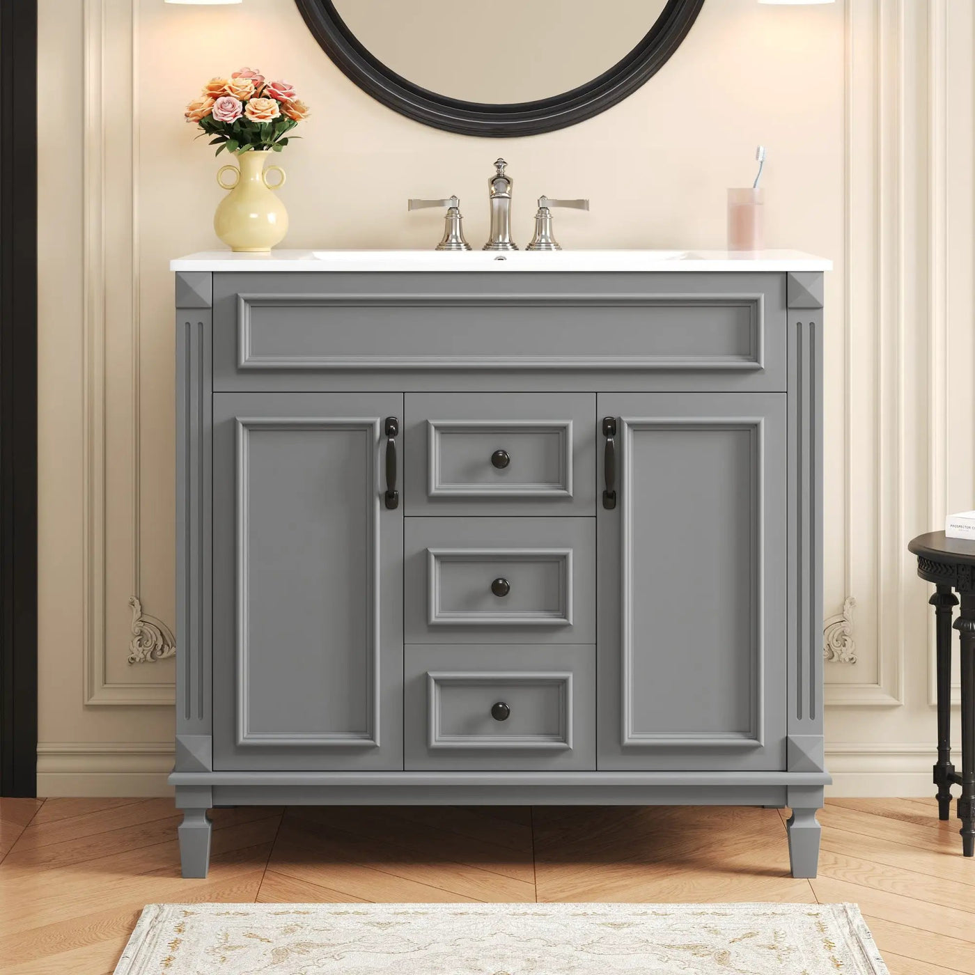 Bathroom Vanity With Top Sink and Soft-Closing Storage by HouseOfZazla