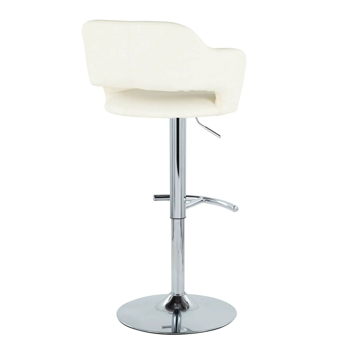 Margarite - Contemporary Ajustable Barstool With Swivel With Rounded T Footrest (Set of 2) by HouseOfZazla