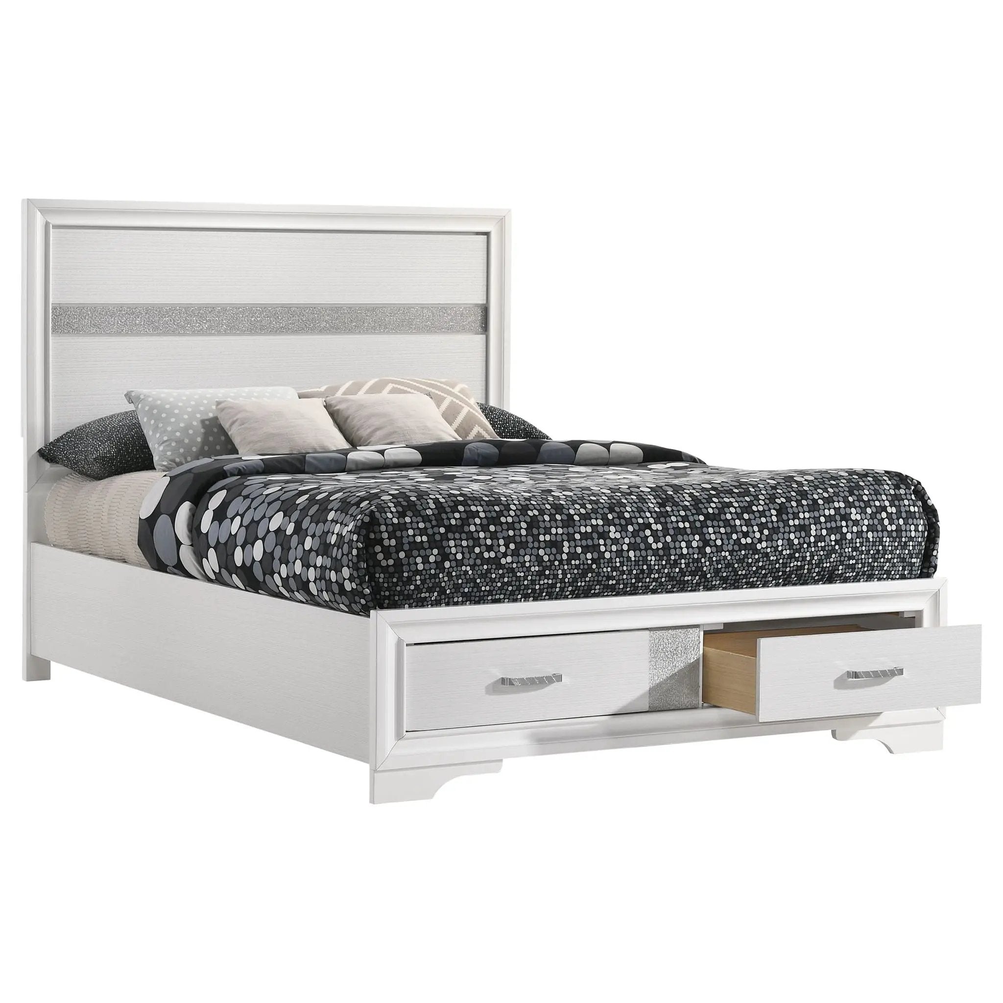 Miranda 51-inch Wood Full Storage Panel Bed White by Unique Piece Furniture