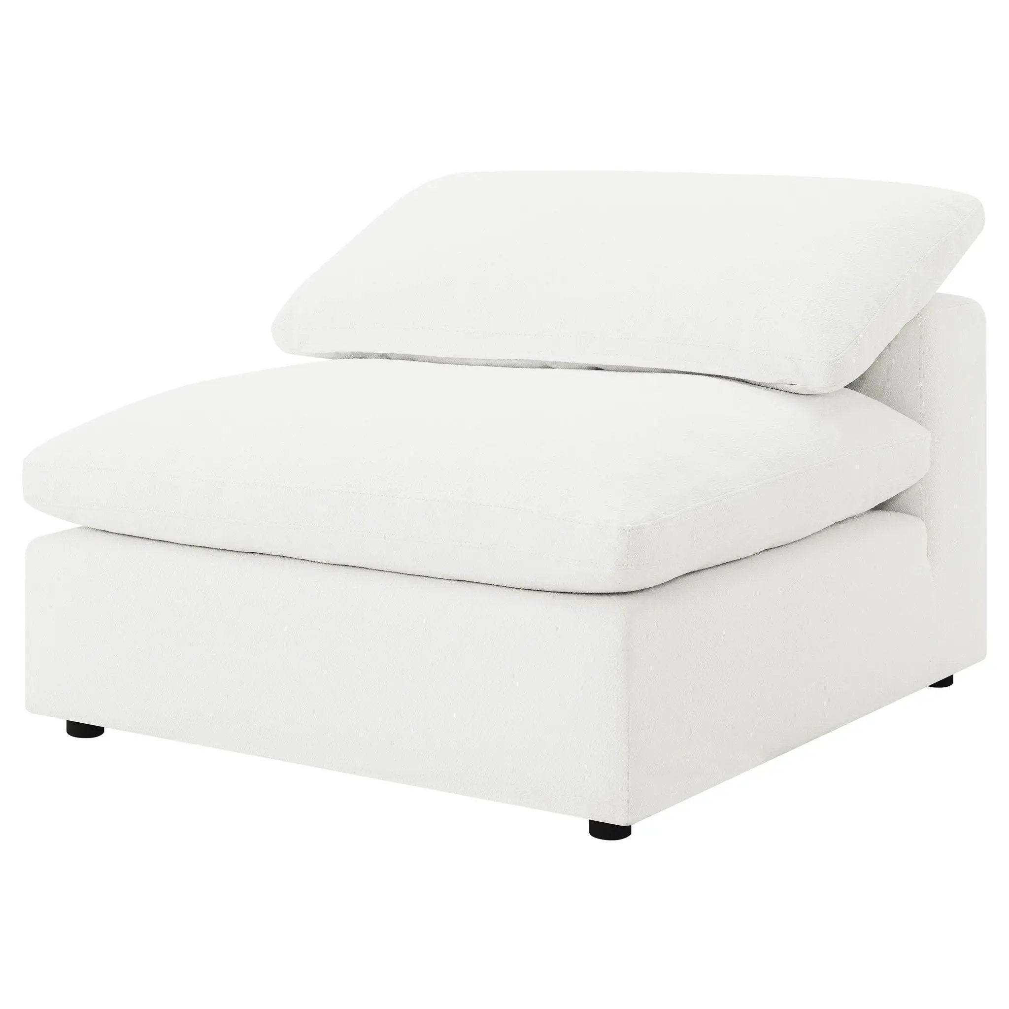 Raleigh Boucle Upholstered Armless Chair Ivory by Unique Piece Furniture