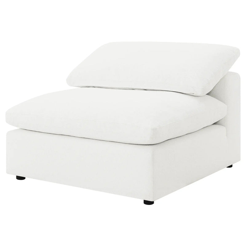 Raleigh Boucle Upholstered Armless Chair Ivory by Unique Piece Furniture