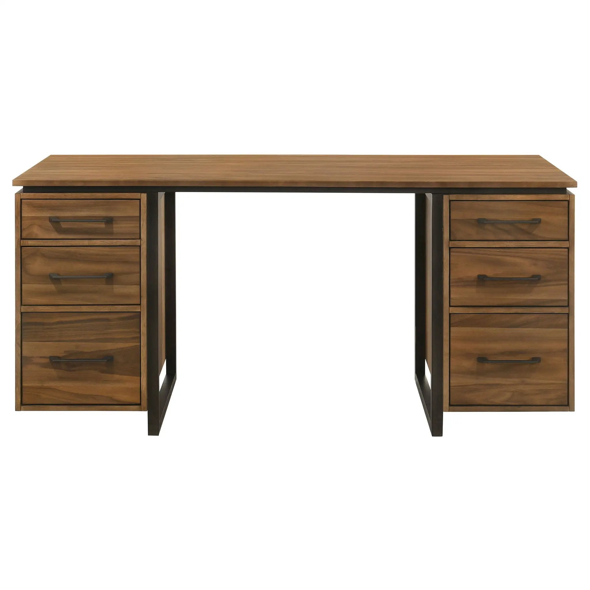 Berhalter 6-Drawer Double Pedestal File Computer Desk by Unique Piece Furniture