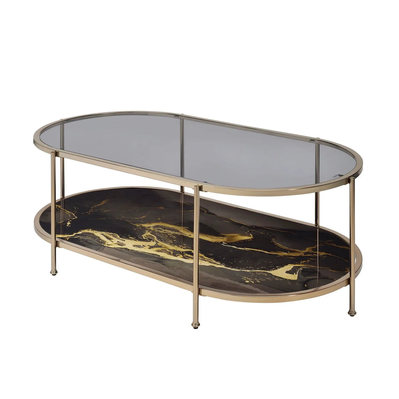 Fiorella - Marble Print Glass Table by Unique Piece Furniture