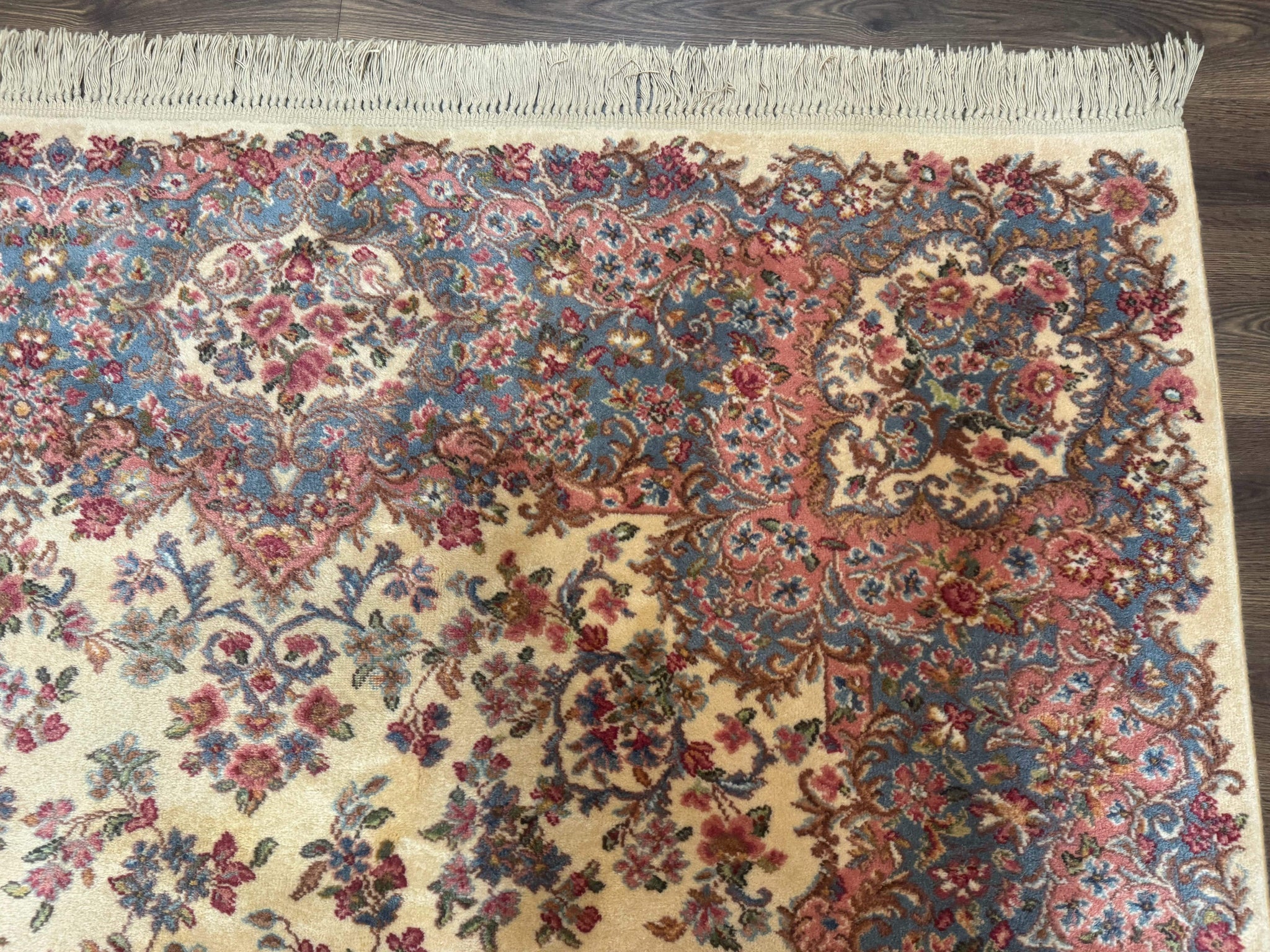 8.8 x 10.6 Karastan Kirman Rug #788, Wool Vintage Discontinued Floral Carpet by Jewel Rugs