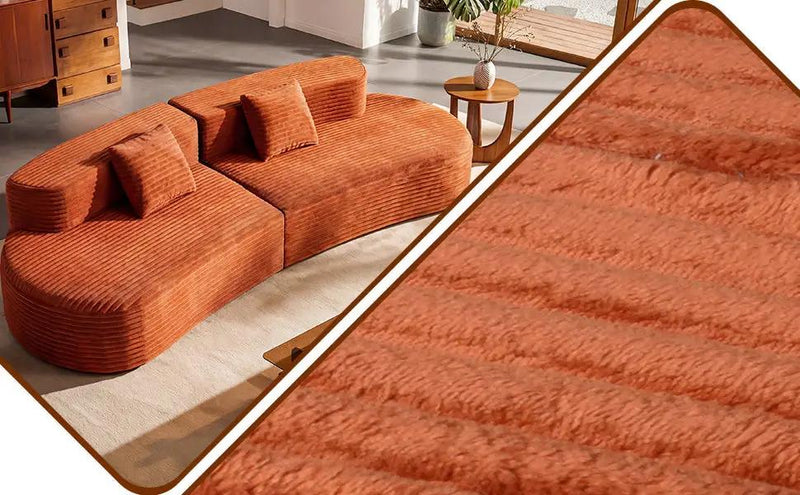 108.6-Inch Curved Combination Sofa with Modern Cloud Pattern by HouseOfZazla