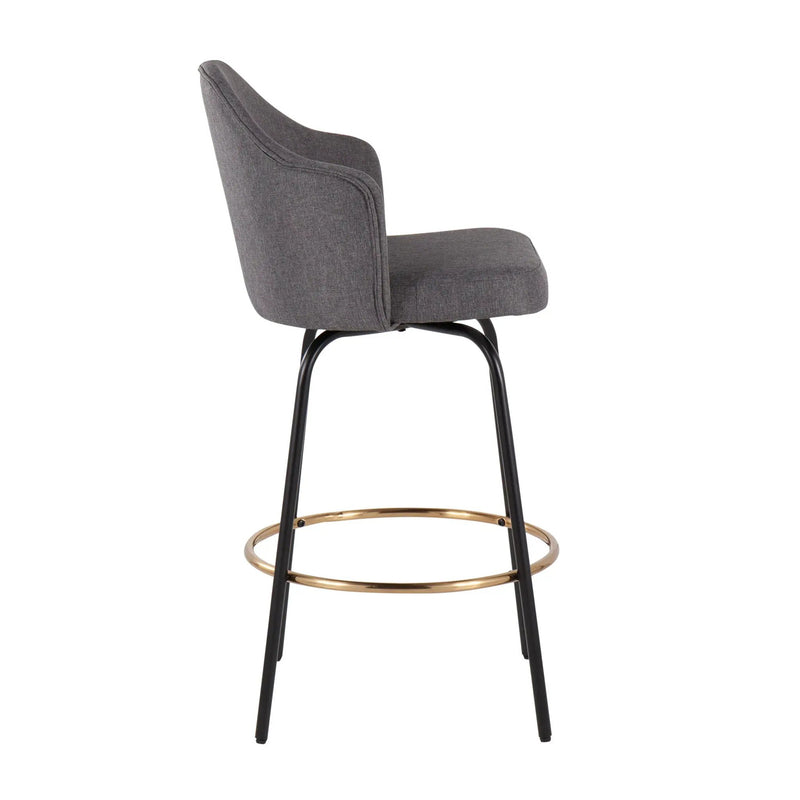 Ahoy - Contemporary Fixed Height Counter Stool Round Footrest (Set of 2) by HouseOfZazla