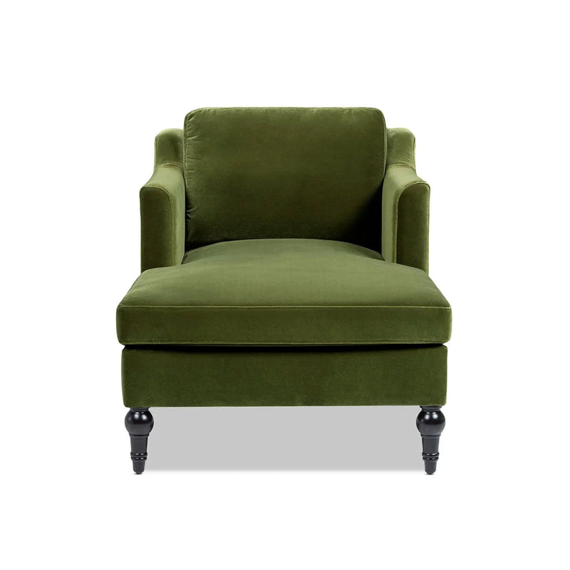 Josephine 60" Upholstered Chaise Lounge in Olive by HouseOfZazla