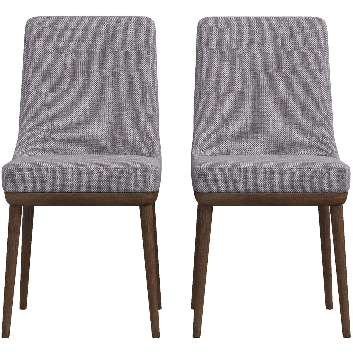 Mid-Century Modern Dining Chair Set of 2 with Solid Wood Frame - Multiple Colors