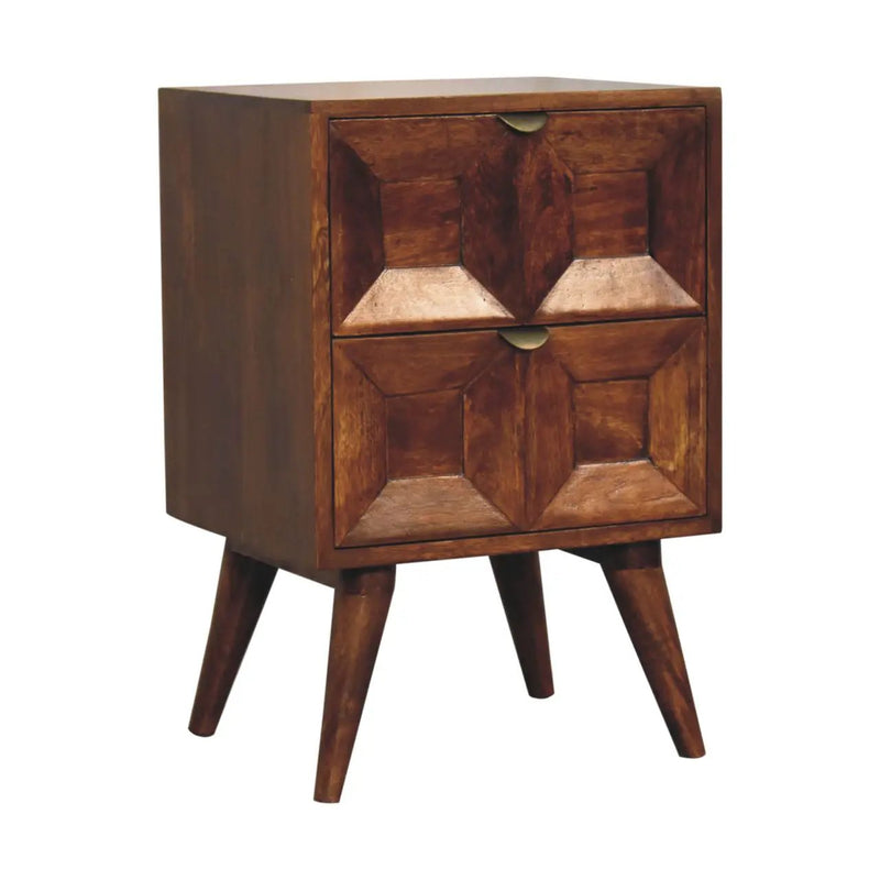 Solid Wood Quad Nightstand, 2-Drawers by HouseOfZazla