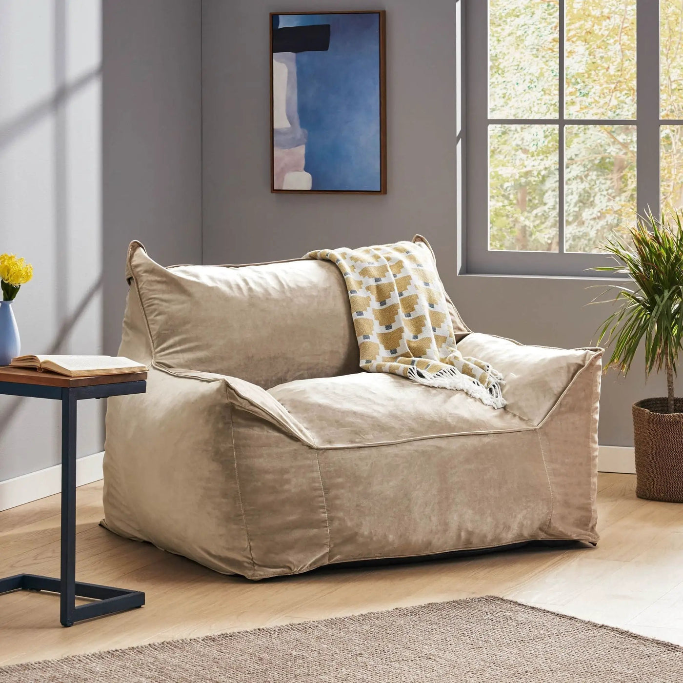 Allea - Bean Bag Chair With Armrests by HouseOfZazla