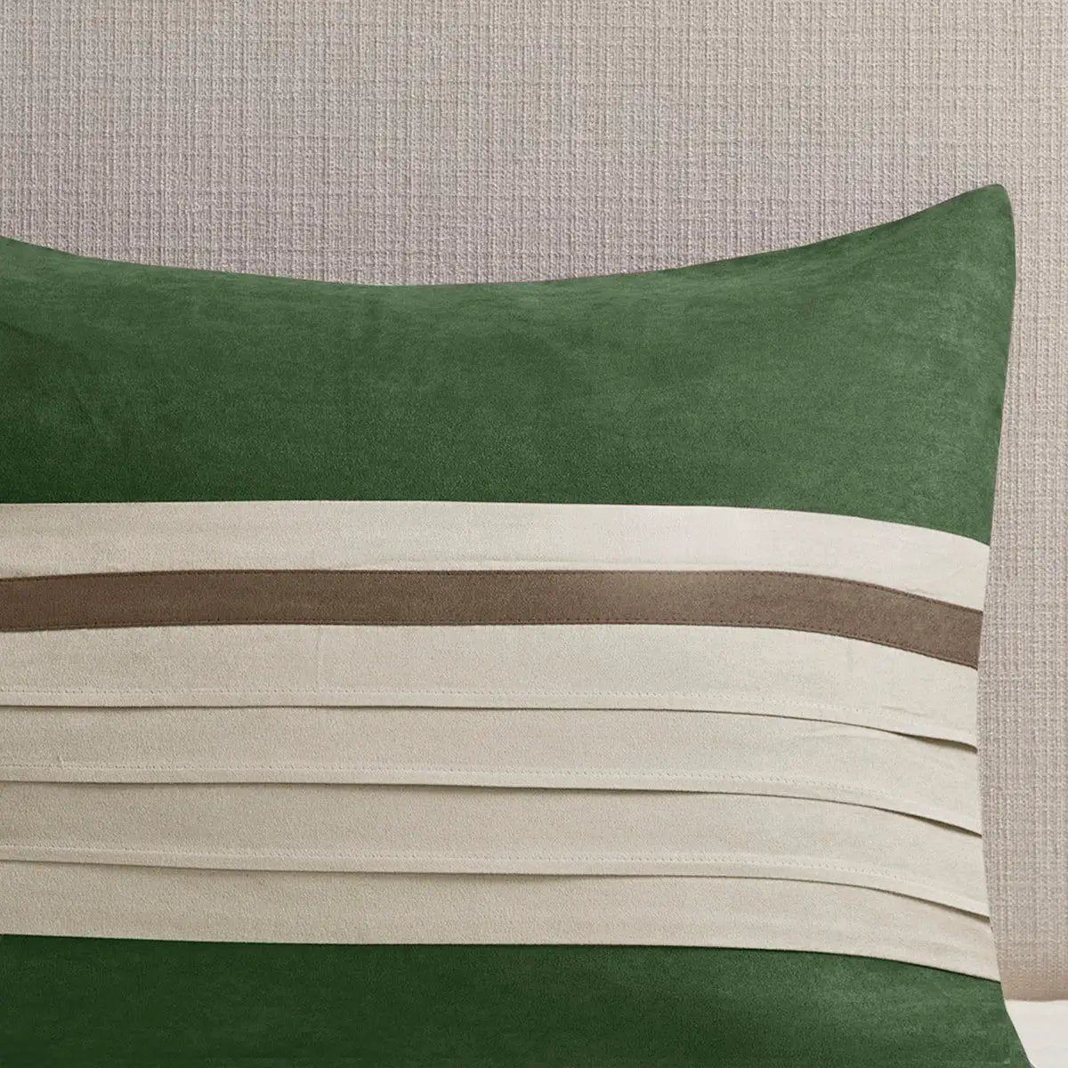 7 Pc Faux Suede Comforter Set Green King by HouseOfZazla