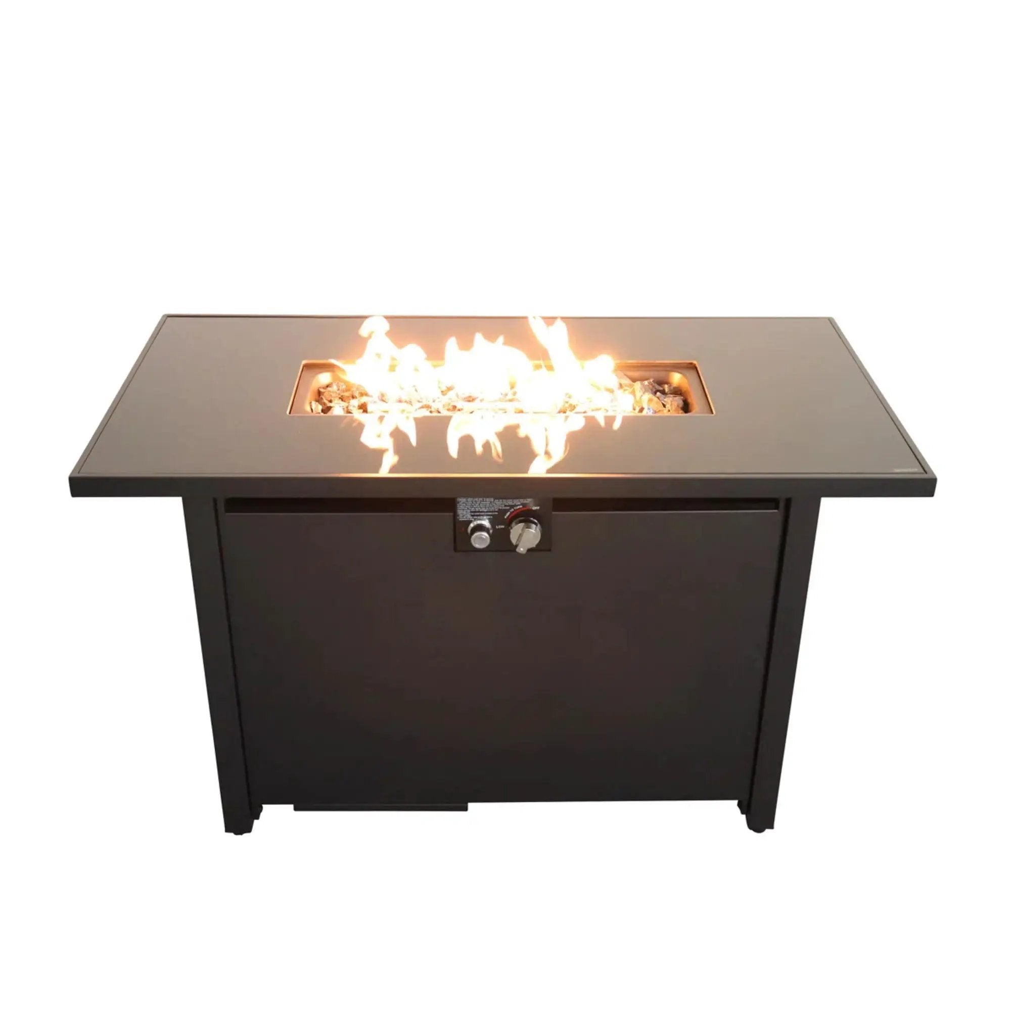Rectangle Fire Pit, Fuel Versatility - Black by HouseOfZazla