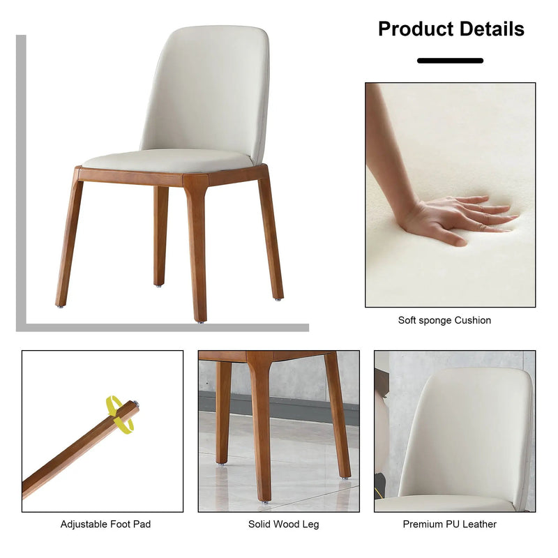 Modern Dining Chairs, Wooden Legs (Set of 2) - Gray by HouseOfZazla