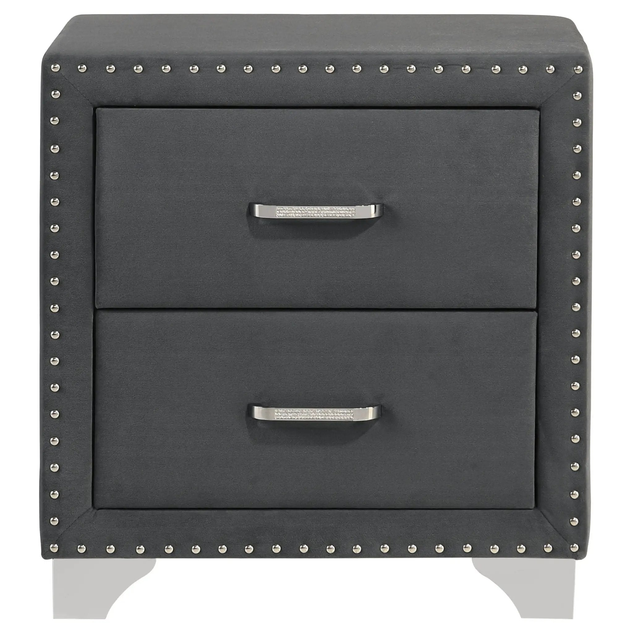 Melody Upholstered 2-drawer Nightstand Grey by Unique Piece Furniture